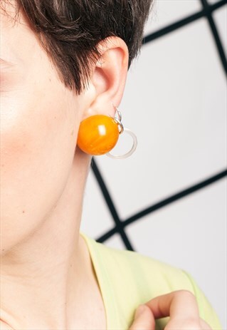 60S VINTAGE PLASTIC CLIP-ON EARRINGS