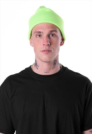 ESSENTIAL CUFFED BEANIE HAT - PASTEL LEMON YELLOW