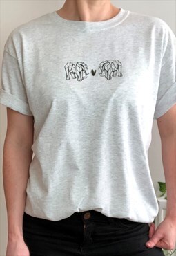 Elephant Love- Origami style unisex t-shirt