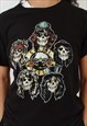 VINTAGE GUNS AND ROSES BLACK GRAPHIC T SHIRT