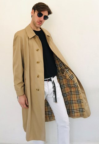 VINTAGE 80S BURBERRY BEIGE TRENCH CHECK