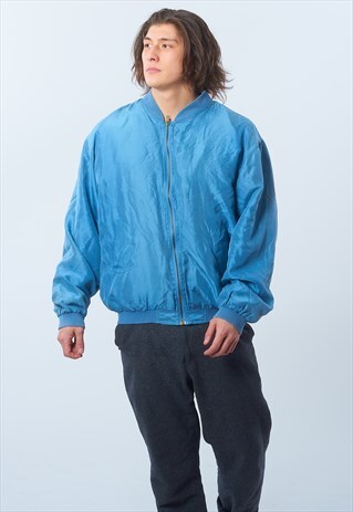 VINTAGE DHAGA 1980'S SILK BOMBER JACKET