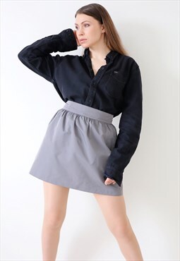 Y2k Mini Skirt High Waist Vintage Skater Skirt Shiny Nylon