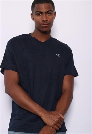 VINTAGE CHAMPION LOGO T-SHIRT NAVY BLUE