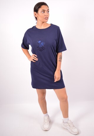 VINTAGE KRIZIA JEANS TUNIC DRESS NAVY BLUE