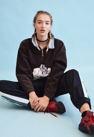 90'S RETRO VARSITY OVERSIZED FLEECE NOVELTY JUMPER