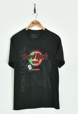 Vintage Hard Rock Cafe Black Lisbon T-Shirt Black Small