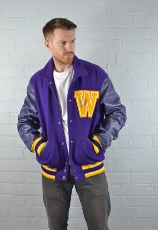 VINTAGE PURPLE COLLEGE VARISTY JACKET "W CLARINET"