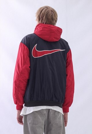 VINTAGE MENS NIKE BIG LOGO WINTER BOMBER JACKET