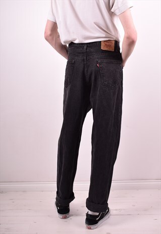 LEVI'S 550 MENS VINTAGE JEANS W36 L34 BLACK 90S