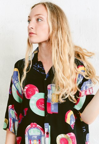 VINTAGE 90S PATTERNED OVERSIZED SHIRT