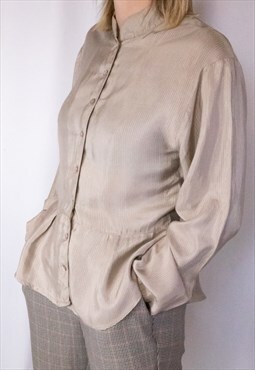 Light brown peplum blouse
