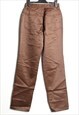 FIORUCCI VINTAGE SAFETY JEANS ITALY SHINY TROUSERS BROWN