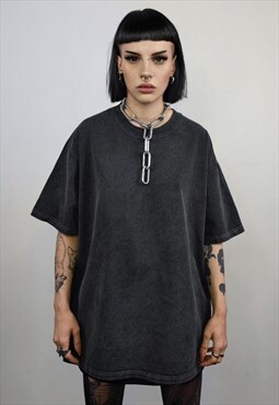 Vintage wash t-shirt solid tee premium quality cotton top