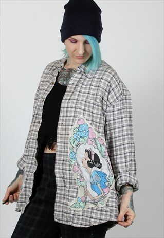 DISNEY SNOW WHITE REWORKED VINTAGE PLAID SHIRT
