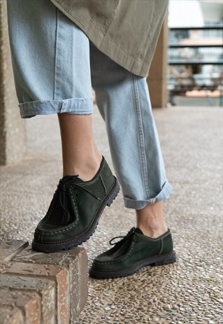 DARK GREEN VINTAGE SHOES TRACK SOLE