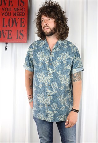 VINTAGE CRAZY PATTERN OVERSIZED SHORT SLEEVED SHIRT