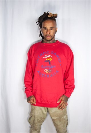 RED OLYMPIC RETRO VINTAGE SWEATSHIRT