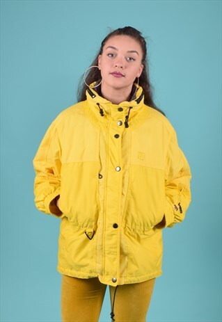 VINTAGE FILA YELLOW EMBROIDERED COAT