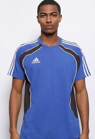 VINTAGE ADIDAS LOGO T-SHIRT BLUE