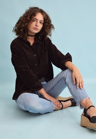 90'S RETRO OVERSIZED CORDUROY SHIRT