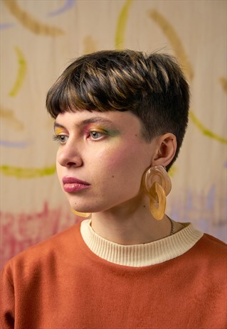 MUSTARD STATEMENT ACRYLIC EARRINGS