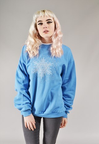 VINTAGE SNOWFLAKE SWEATSHIRT BLUE