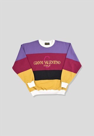 VINTAGE 90S GIANNI VALENTINO EMBROIDERED LOGO SWEATSHIRT