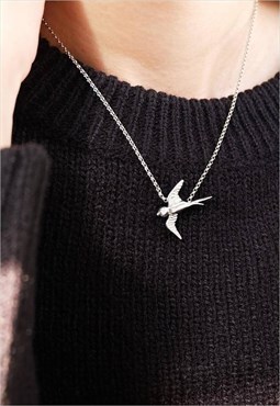 Free Bird Chain Necklace Women Sterling Silver Necklace