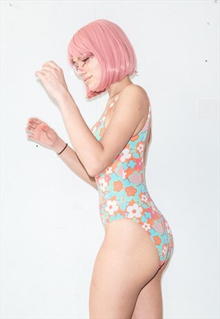 VINTAGE FLOWER PRINT SWIMSUIT