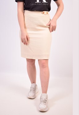 Vintage Valentino A-Line Skirt Beige