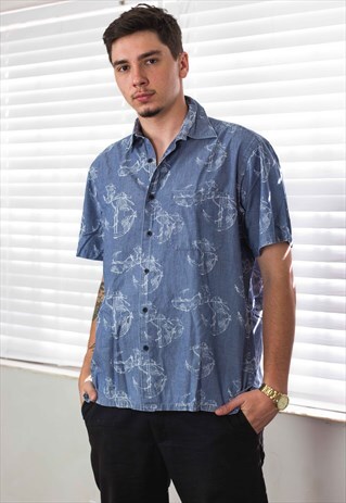 VINTAGE NAUTICA SHIRT LOGO 90S M 7.2