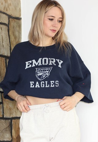 VINTAGE 90'S CROPPED OVERSIZED EMORY EAGLES SWEATSHIRT