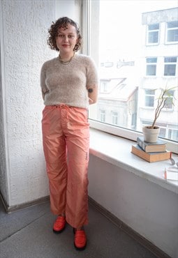 Vintage Shimmering Salmon Pink Joggers Trousers