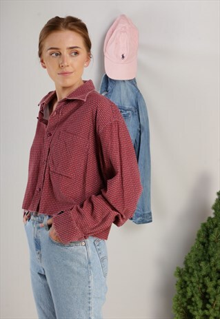 VINTAGE REWORKED CROPPED CORD SHIRT Z313