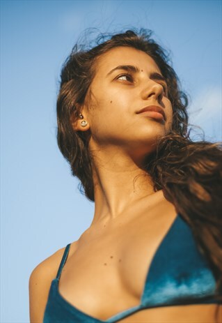 BLUE QUARTZ STUD EARRINGS