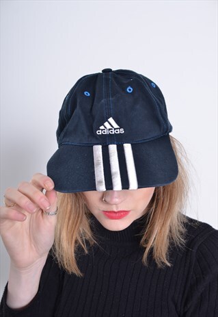 VINTAGE ADIDAS BASEBALL CAP HAT BLUE