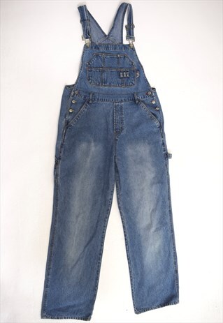 VINTAGE 90S NO BOUNDARIES BLUE DUNGAREES