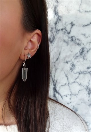 CLEAR QUARTZ HOOPS