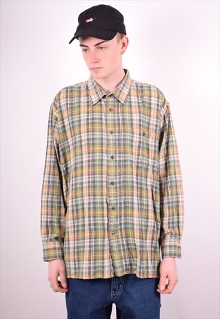 MENS VINTAGE FLANNEL SHIRT XL MULTI 90'S