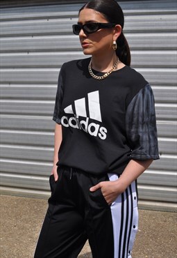 vintage Y2K adidas reworked tie dye sleeve tshirt