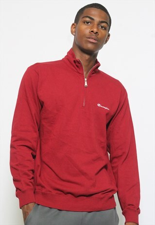 VINTAGE CHAMPION 1/4 ZIP LOGO SWEATSHIRT