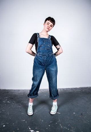 VINTAGE BLUE DENIM DUNGAREES