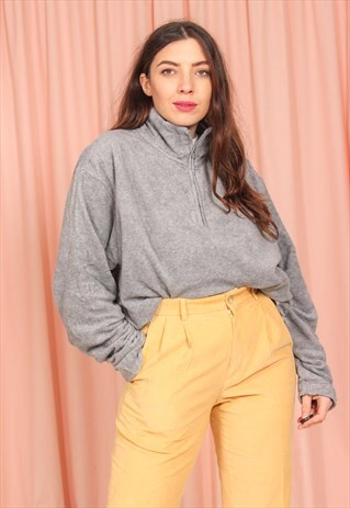 VINTAGE 90S ZIP FLEECE IN GREY