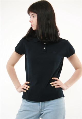 90S VINTAGE SERGIO TACCHINI BLUE NAVY POLO T-SHIRT 466