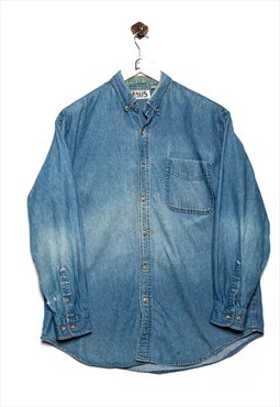 Vintage Falls Creek Denim Shirt Chest Pocket Blue