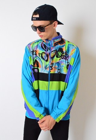 VINTAGE 90S COLOURFUL SHELL BOMBER JACKET