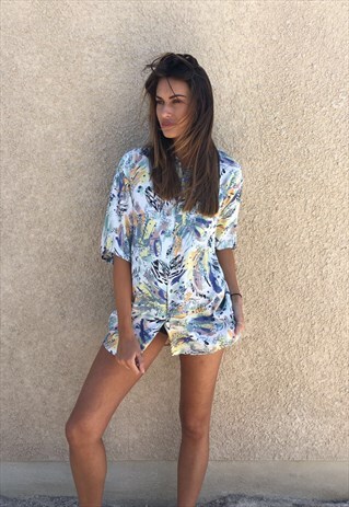 PATTERNED OVERSIZED RETRO VINTAGE UNISEX FESTIVAL SHIRT
