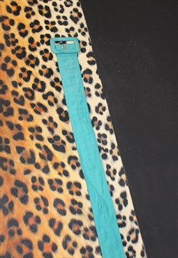 80s vintage small medium turquoise belt fabric retro hipster