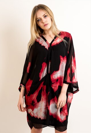 MULTI COLOUR PRINT OVERSIZE TOP (PINK)
